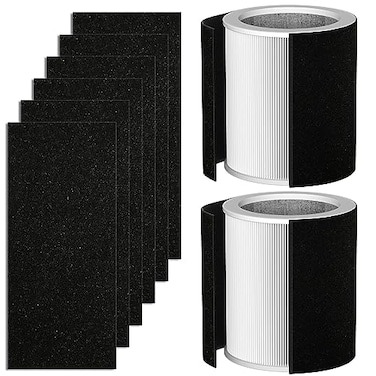 Allisfresh HPF400 HEPA Filter Replacement Kit Compatible with HHF400VP HPF400 Hunter HP400 Cylindrical Tower Air Cleaner Purifier 2 HEPA Filters 8 PreCarbon Filters