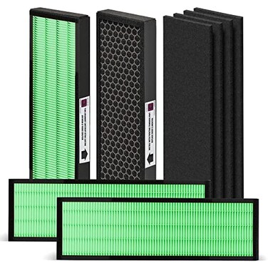 Nisreen Upgraded FLT5000 FilterC True HEPA Filter Compatible with GermGuardian Filter C AC5250PT AC5000E AC5300B AC5350W for Improving Moist Conditions 4 H13 HEPA 4 Extra Carbon PreFilters
