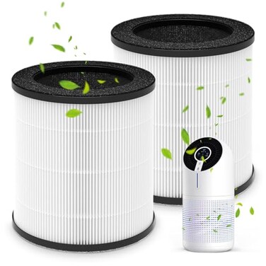 isinlive M02 Replacement Filter Only Compatible with MOOKA M02 Air Purifier 3in1 PreFilter HEPA HighEfficiency Activated Carbon Filter Filtration System 2 Pack