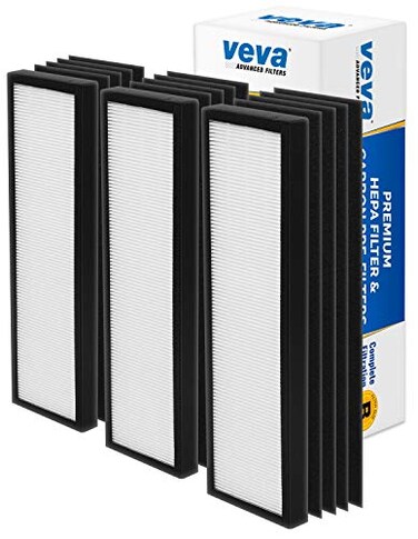 VEVA Filter B Replacement Compatible with Germ Guardian Air Purifier Models AC4825 4800 4900 Premium 3 HEPA Filters including 12 Pack of PreFilters