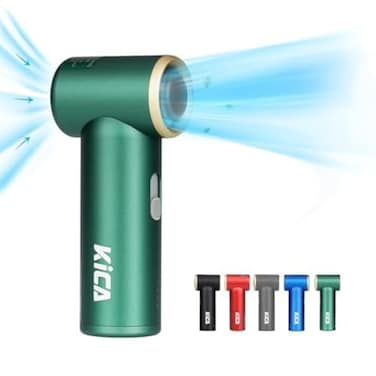 Kica JetFan Mini Personal Handheld FanMax 14Hrs Working Time 3000mAh USB Rechargeable Battery Metal Shell Turbo Fan Adjustable Speed for OfficeOutdoorTravelCampingGreen