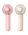 Coohea 2Pack Pink Beige Handheld Fan Small Cute Design 3 Powerful Speeds Operated by USBRechargeable Battery Personal Portable Fan with Base Lanyard for Eyelash Makeup Travel Beach Desk