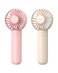 Coohea 2Pack Pink Beige Handheld Fan Small Cute Design 3 Powerful Speeds Operated by USBRechargeable Battery Personal Portable Fan with Base Lanyard for Eyelash Makeup Travel Beach Desk