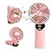 srdmuph Handheld Fan Portable Multifunction Personal Fan Digital Display 5 Speed Foldable Desk Fan with Base Lash Makeup Outdoor Travel Pink