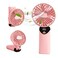 srdmuph Handheld Fan Portable Multifunction Personal Fan Digital Display 5 Speed Foldable Desk Fan with Base Lash Makeup Outdoor Travel Pink