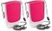 O2COOL Deluxe Necklace Fan Battery Powered HandsFree Personal Cooling Fan wAdjustable Lanyard Table Top Stand Wearable Clip Pink 2 Pack