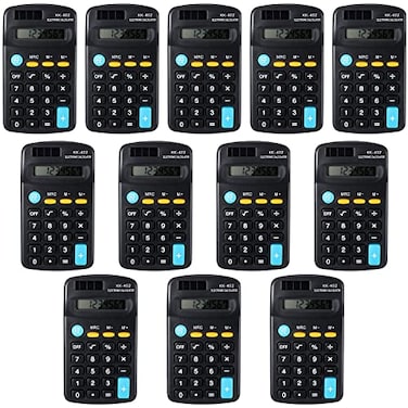 Fiada 12 Pieces Pocket Size Mini Calculators Handheld Angled 8Digit Display Calculators Basic Standard Small Accounting Desktop Supplies for Office School and Home