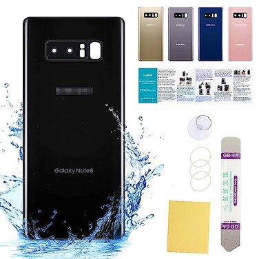 UooFide Compatible for Samsung Galaxy Note 8 Back Cover Glass Replacement 63Inches SMN950 All Carriers with Installation Manual Repair Tool Kit Black