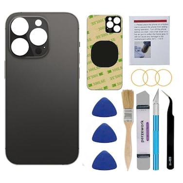 Perzework OEM Rear Back Glass Replacement Compatible with iPhone 14 Pro Max 67 inches Space Black with Reparing Toolkit and PreInstalled Adhesive