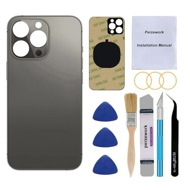 Perzework Back Rear Glass Replacement for iPhone 13 pro 61 inch All Carriers with Professional Repair Tool Kits Graphite