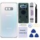 Perzework Rear Back Glass Replacement for Samsung Galaxy S10 Plus 64 inches with Reparing Toolkit and PreInstalled Adhesive Prism White