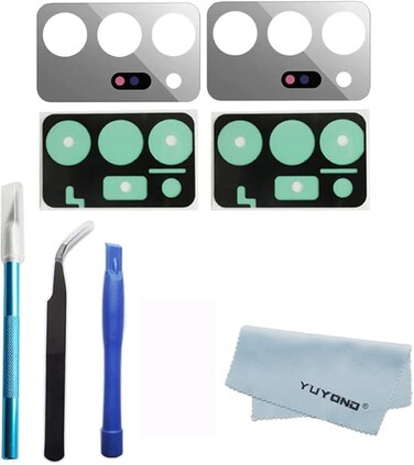 YUYOND 2pcs OEM Original Rear Back Camera Glass Lens Replacement for Samsung Galaxy Note 20 Ultra 5G All Carriers with Repair Tools Kit Mystic White