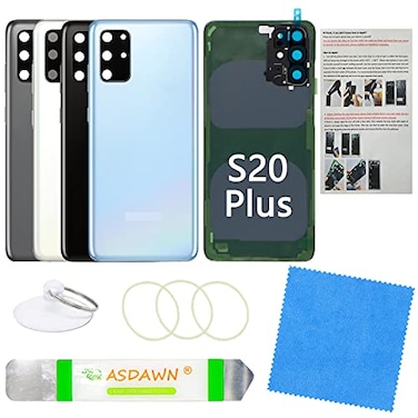 ASDAWN Galaxy S20 Back Glass Cover Housing Door Replacement with PreInstalled Camera Lens Tools for Samsung Galaxy S20 Plus 5G SMG985 SMG986 All Carriers Cloud Blue