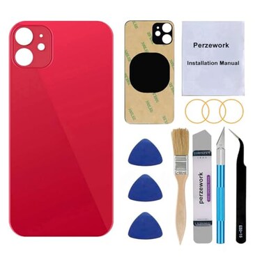 Perzework OEM Rear Back Glass Replacement for iPhone 11 61 inches with Reparing Toolkit and PreInstalled Adhesive Red