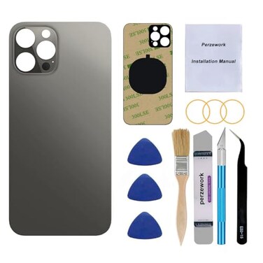 Perzework OEM Rear Back Glass Replacement for iPhone 12 Pro 61 inches with Reparing Toolkit Graphite