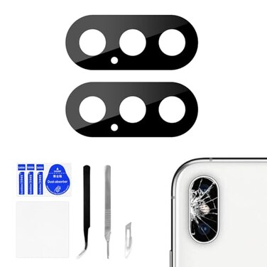 Risidamoy 2 Sets for iPhone Xs Max OEM Back Camera Lens Glass Replacement for iPhone Xs Rear Camera Lens DualSided Adhesive for iPhoneXS XSMAX with Repair Tool A1921 A2101 A2102 A2103 A2104