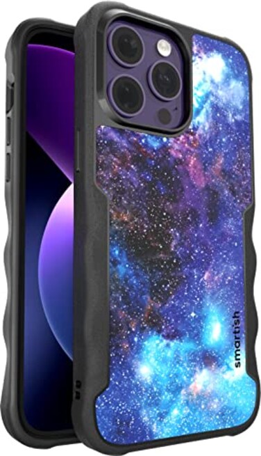 Smartish iPhone 14 Pro Max Protective Magnetic Case Gripzilla Compatible with MagSafe Rugged Tough Heavy Duty Grip Cover wDrop Tested Protection for Apple iPhone 14 Pro Max Spaced Out