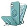 SURPHY 360 Magnetic Stand for iPhone 16 Case with Finger Ring Compatible with MagSafe with Screen Protector Ring Stand and Finger Phone Case for 16 61 inch 2024 Green