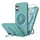 SURPHY 360 Magnetic Stand for iPhone 16 Case with Finger Ring Compatible with MagSafe with Screen Protector Ring Stand and Finger Phone Case for 16 61 inch 2024 Green