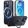 CASEKOO UltraMagnetic Stand for iPhone 16 Pro Case Military Drop Protection Compatible with MagSafe Shockproof Translucent Matte Slim Ring Holder Case for iPhone 16 Pro 63 Black
