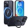 CASEKOO UltraMagnetic Stand for iPhone 16 Pro Case Military Drop Protection Compatible with MagSafe Shockproof Translucent Matte Slim Ring Holder Case for iPhone 16 Pro 63 Black