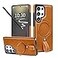 Butaiga for Samsung Galaxy S25 Ultra Case Leather with Stand AntiSlip Grip Ring Fits for MagSafe Brown S25 Ultra