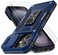 DEERLAMN Case for iPhone 16 with Slide Camera CoverScreen Protector 2 Packs Rotated Ring Kickstand Military Grade Shockproof Protective CoverNavy Blue