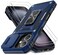 DEERLAMN Case for iPhone 16 with Slide Camera CoverScreen Protector 2 Packs Rotated Ring Kickstand Military Grade Shockproof Protective CoverNavy Blue