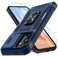 DEERLAMN Case for Samsung Galaxy S25 62Inch with Slide Camera CoverScreen Protector 1 Pack Rotated Ring Kickstand Military Grade Shockproof Protective CoverNavy Blue