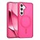 RALEAVO for Samsung Galaxy S24S25 Case Strong Magnetic Cover Compatible with Magsafe Slim Shockproof Protective Phone Case for S24S25 with Translucent Hard BackHot Pink