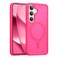 RALEAVO for Samsung Galaxy S24S25 Case Strong Magnetic Cover Compatible with Magsafe Slim Shockproof Protective Phone Case for S24S25 with Translucent Hard BackHot Pink
