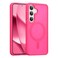 RALEAVO for Samsung Galaxy S24S25 Case Strong Magnetic Cover Compatible with Magsafe Slim Shockproof Protective Phone Case for S24S25 with Translucent Hard BackHot Pink