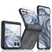 BSNRM for Motorola razr Plus 2026 Case Razr Plus 20252024 Case Builtin Screen Protector Hinge Protection Ultra Thin PU Leather Matte Shockproof Case for Moto Razr 202620252024Black Gray