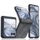 BSNRM for Motorola razr Plus 2026 Case Razr Plus 20252024 Case Builtin Screen Protector Hinge Protection Ultra Thin PU Leather Matte Shockproof Case for Moto Razr 202620252024Black Gray