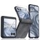 BSNRM for Motorola razr Plus 2026 Case Razr Plus 20252024 Case Builtin Screen Protector Hinge Protection Ultra Thin PU Leather Matte Shockproof Case for Moto Razr 202620252024Black Gray