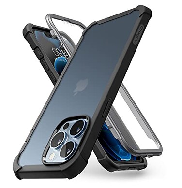 Clayco Forza Protective Case for iPhone 13 Pro Max 67 inch 2021 Release Builtin Screen Protector Dual Layer Rugged Cover with FullBody Soft TPU Bumper Black