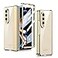 Clatoxi Transparent Plating Case for Samsung Galaxy Z Fold 4 Case with Screen Protector and Magnetic Hinge ProtectiveFull Protective Shockproof AntiYellow Crystal Clear Cover for Samsung Z Fold 4 Gold