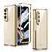 Clatoxi Transparent Plating Case for Samsung Galaxy Z Fold 4 Case with Screen Protector and Magnetic Hinge ProtectiveFull Protective Shockproof AntiYellow Crystal Clear Cover for Samsung Z Fold 4 Gold