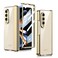 Clatoxi Transparent Plating Case for Samsung Galaxy Z Fold 4 Case with Screen Protector and Magnetic Hinge ProtectiveFull Protective Shockproof AntiYellow Crystal Clear Cover for Samsung Z Fold 4 Gold