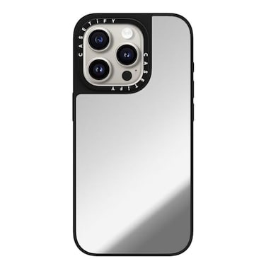 CASETiFY Mirror iPhone 15 Pro Case Reflective 49ft Drop ProtectionCompatible with Magsafe Silver On Black