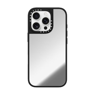 CASETiFY Mirror iPhone 16 Pro Case Reflective 49ft Drop ProtectionCompatible with Magsafe Silver On Black