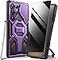 TONGATE for Samsung Galaxy S24 Ultra Case Compatible with MagSafe Ring Stand Camera Cover Kickstand Drop Shockproof Rugged Protection Phone Case for S24 Ultra with Screen Protector 68 Purple
