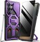 TONGATE for Samsung Galaxy S24 Ultra Case Compatible with MagSafe Ring Stand Camera Cover Kickstand Drop Shockproof Rugged Protection Phone Case for S24 Ultra with Screen Protector 68 Purple