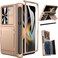 Viaotaily for Galaxy Z Fold 4 Case with Card Holder S Pen Holder Hinge Protection Builtin Screen Protector Slide Camera Lens Cover Durable Case for Galaxy Z Fold 4 2022 Rose Gold