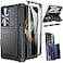Viaotaily for Galaxy Z Fold 4 Case with S Pen Holder Card Holder Hinge Protection Builtin Screen Protector Slide Camera Cover Durable Wallet Phone Case for Samsung Z Fold 4 5G 2022 Black