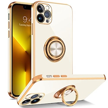 BENTOBEN Designed for iPhone 13 Pro Case iPhone 13 Pro Phone Case with 360 Ring Kickstand Magnetic Car Mount Supported Protective Girls Boys Women Men Cover Case for iPhone 13 Pro 61 inch White