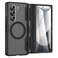 Caka for Samsung Galaxy Z Fold 5 Case Compatible with Magsafe Hinge Protection Builtin HD Screen Protector Translucent Hard Shockproof Magnet Phone Cover for Fold5 Black