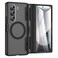 Caka for Samsung Galaxy Z Fold 5 Case Compatible with Magsafe Hinge Protection Builtin HD Screen Protector Translucent Hard Shockproof Magnet Phone Cover for Fold5 Black