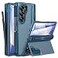 Caka for Samsung Galaxy Z Fold 6 Case Thinner S Pen Holder Hidden Kickstand Hinge Protection Screen Protector Full Body Hard Shockproof Phone Cover with AntiSlip Textured for Fold6 Blue
