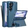 Caka for Samsung Galaxy Z Fold 6 Case Thinner S Pen Holder Hidden Kickstand Hinge Protection Screen Protector Full Body Hard Shockproof Phone Cover with AntiSlip Textured for Fold6 Blue